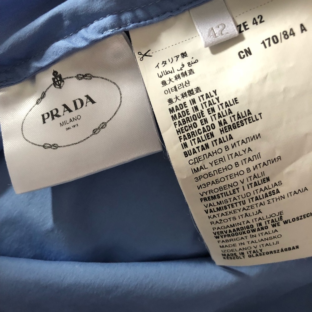 Prada blue poplins stretch cotton shirt - Picture 4 of 4